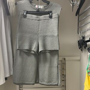 Free People Gray Knit Bermudas